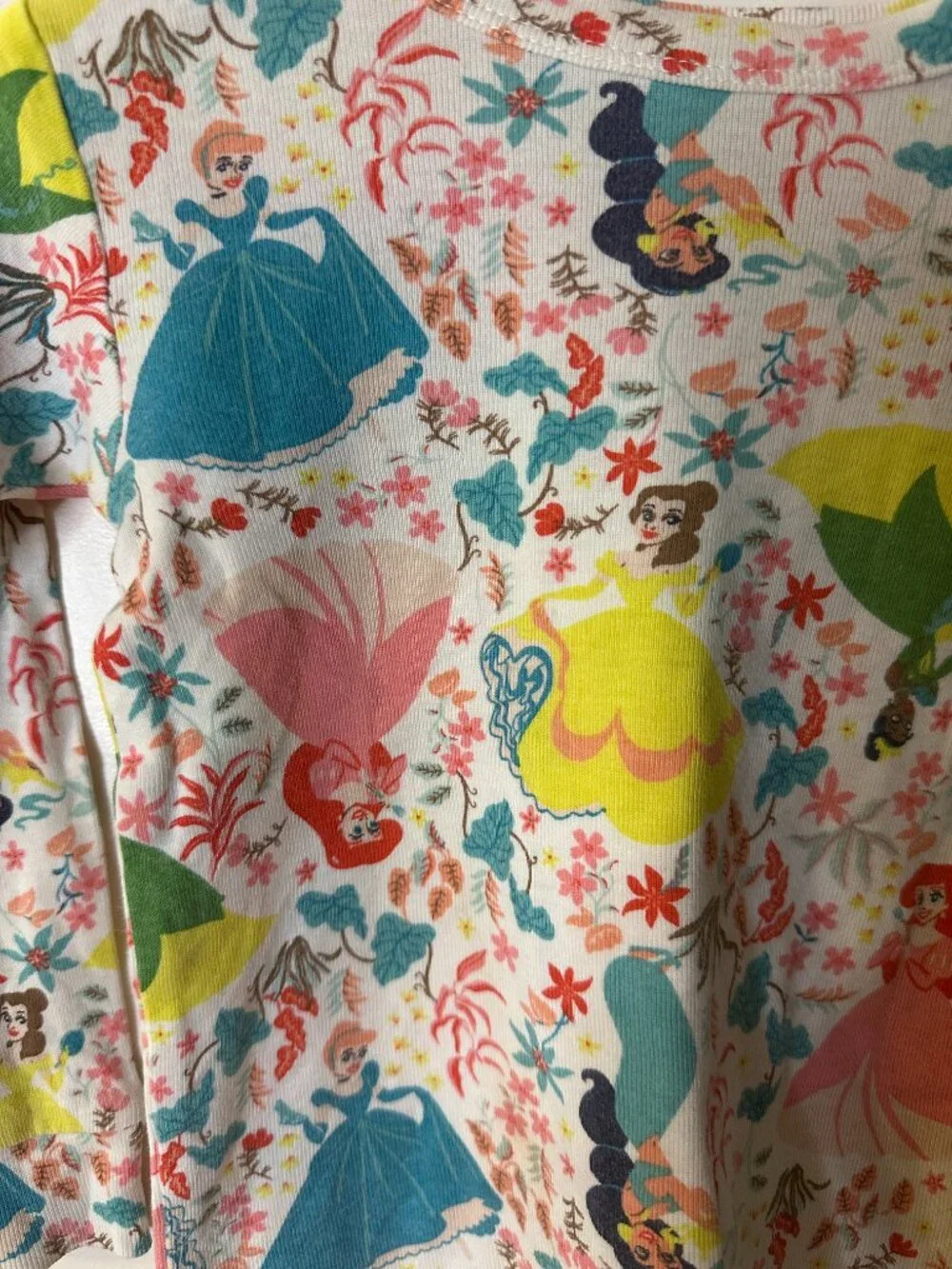 Baby Gap Disney Princess Organic Cotton Pajama Top 2T Ariel Belle Tiana